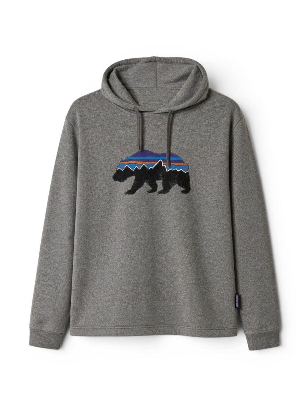 Patagonia Fitz Roy Bear Uprisal Hoodie Gray Graphic Sweatshirt Medium